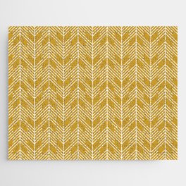 Bohemian Simple Arrows Gold & White Jigsaw Puzzle