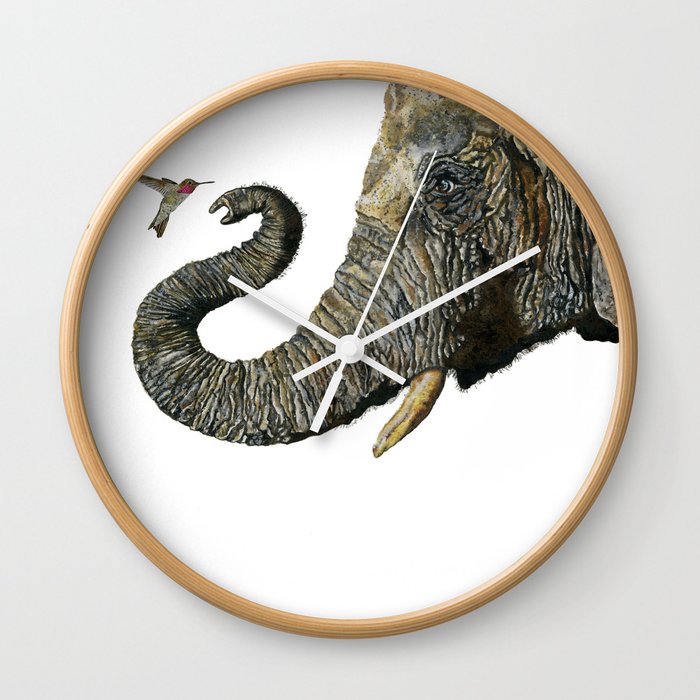 Elephant Cyril And Hummingbird Ayre 2 Wall Clock