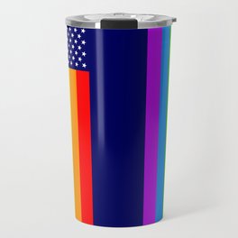 Gay USA Rainbow Flag - American LGBT Stars and Stripes Travel Mug