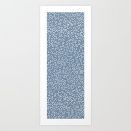 Squiggly White Lines on Blue  Art Print