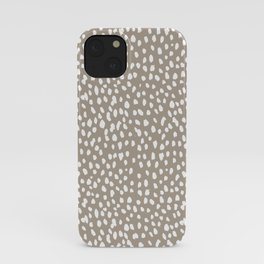 White on Dark Taupe spots iPhone Case