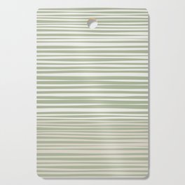 Natural Stripes Modern Minimalist Colour Block Pattern Sage Green Beige Off White Cutting Board