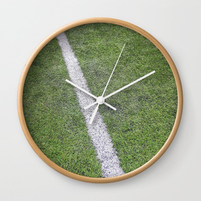 Sideline football field, Sideline chalk mark artificial grass soccer field Wall Clock