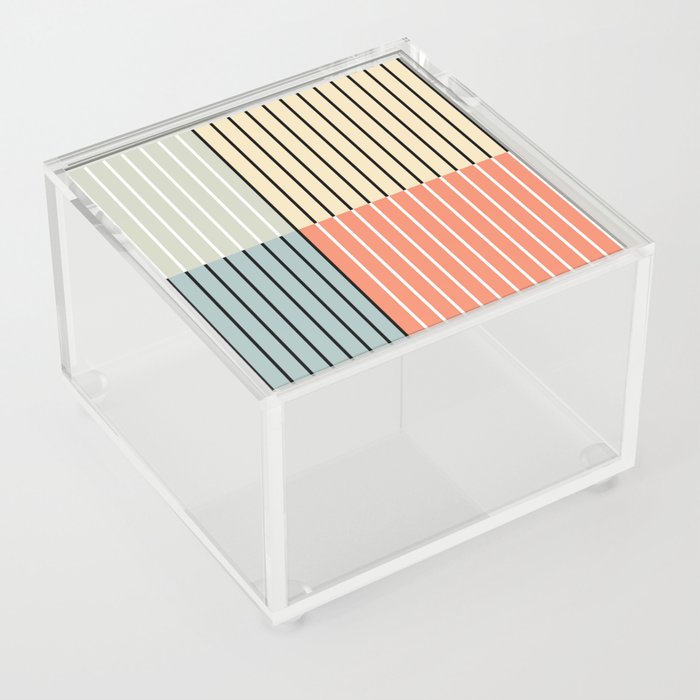 Color Block Minimal Line Abstract 1 Acrylic Box