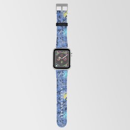 Blue Floral Pattern Design Apple Watch Band