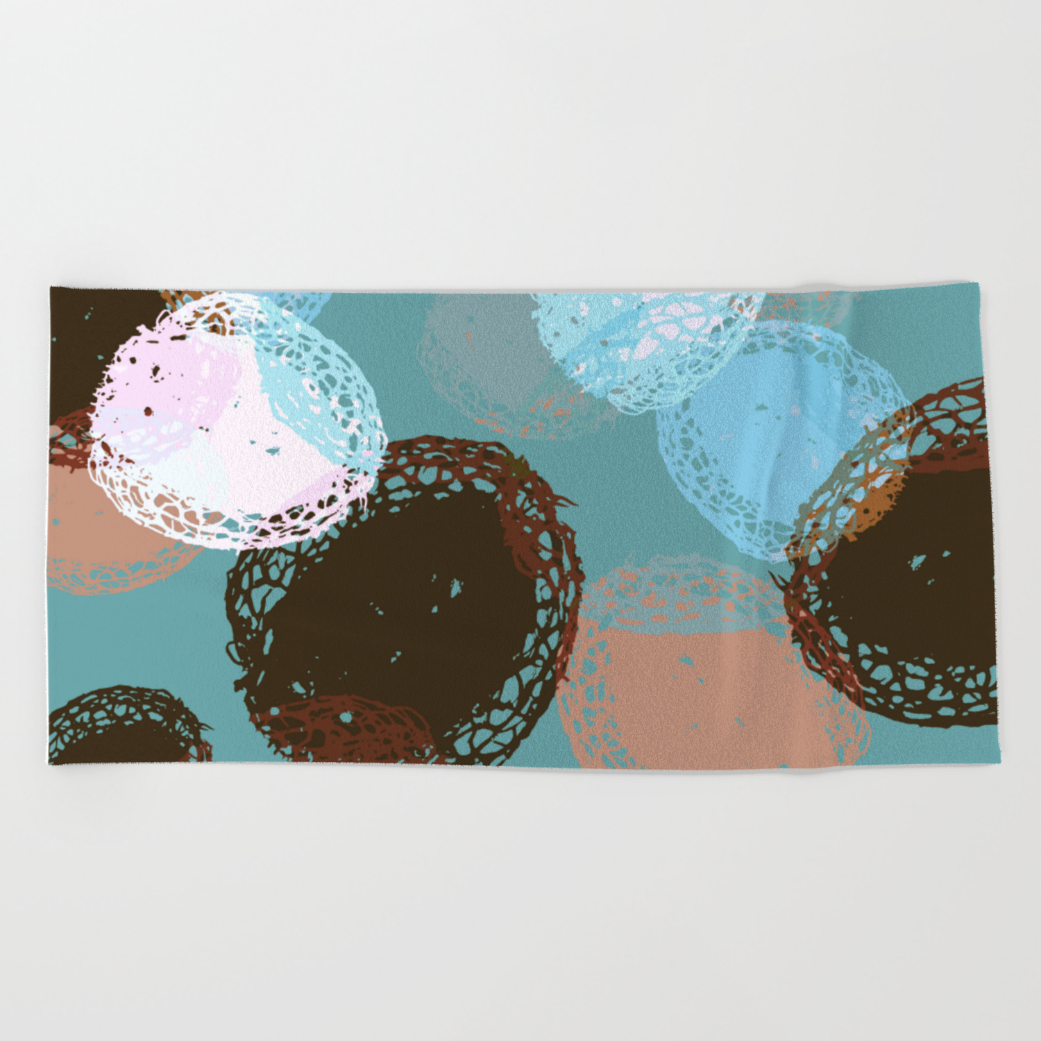 Graphic Seed Pods Turquoise And Brown Beach Towel By Naturaldesign Society6