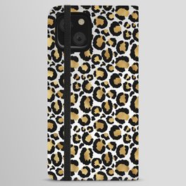 Leopard Gold Silver Brown Collection iPhone Wallet Case