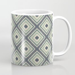 Green ikat diamonds pattern Coffee Mug