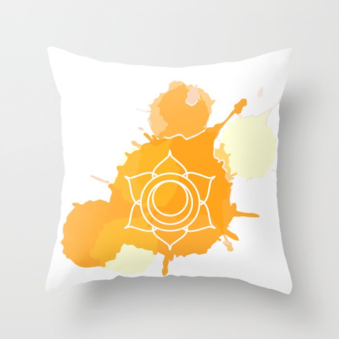 Swadhisthana chakra Meditation aura and sixth of the seven chakras symbol Throw Pillow