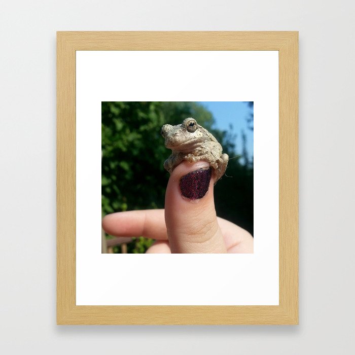 Finger Frog Framed Art Print
