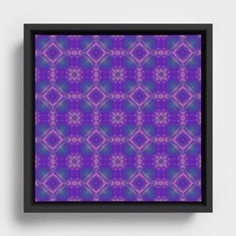 Purple Geometric Pattern Framed Canvas