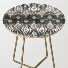 Black and White Handmade Moroccan Fabric Style Side Table