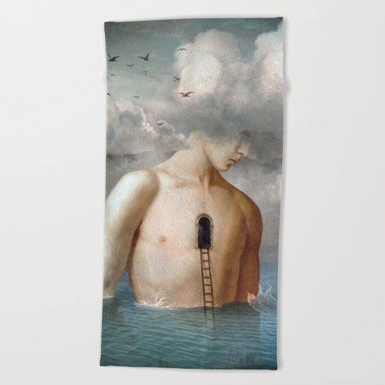 the door to the clouds Beach Towel