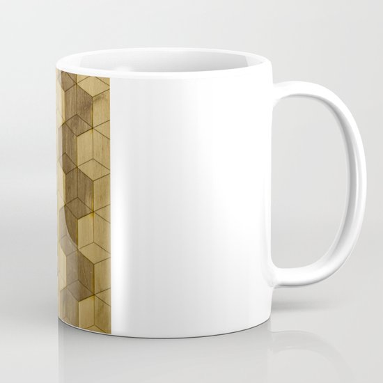 Wooden Zig Zag Optical Cubes Mug