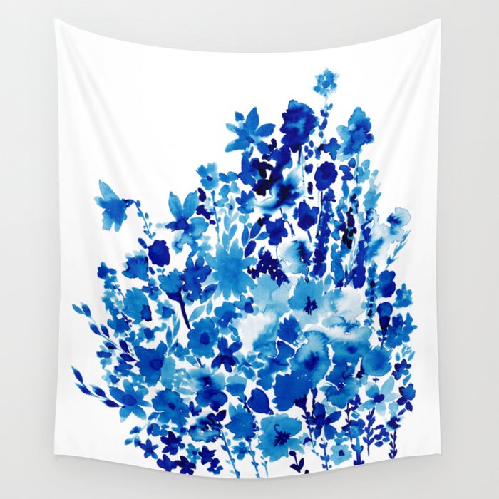 Blue 2025 flower tapestry