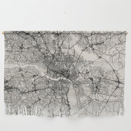 Richmond, USA - Black and White City Map Wall Hanging