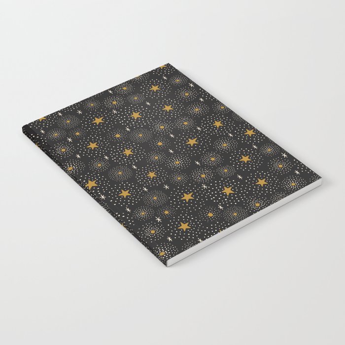 Stars Pattern on a Dark Background Notebook