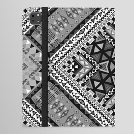 Black and white ethnic patchwork design iPad Folio Case