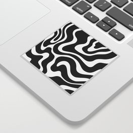 Warped Swirl Marble Pattern (black/white) Sticker