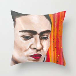 Frida in Colorland Throw Pillow