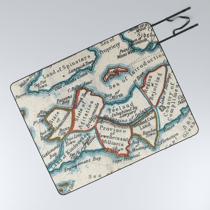 Allegorical Maps of Love, Courtship, and Matrimony Picnic Blanket