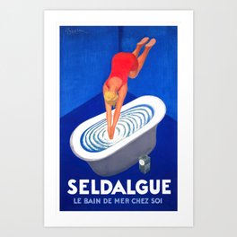 Vintage Bath Poster Seldalgue  Art Print