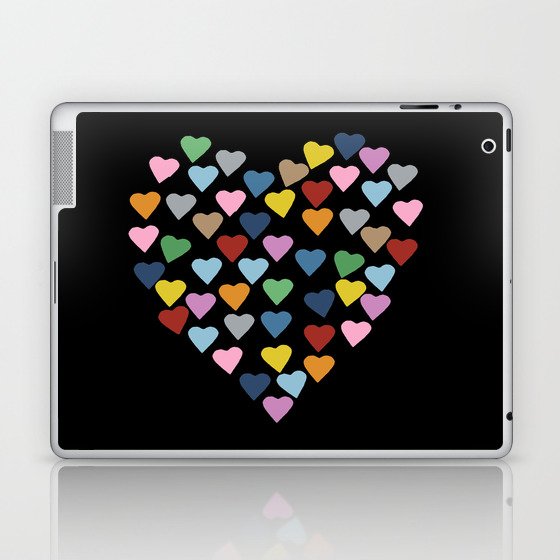 Hearts Heart Black Laptop & iPad Skin