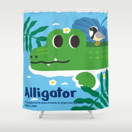 Like per Like Hi, baby alligator art print Shower Curtain