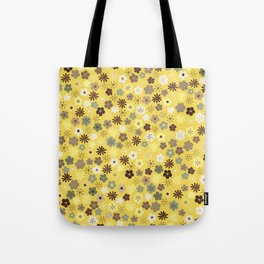 Small boho florals on yellow  Tote Bag