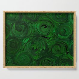 Emerald Green Roses Serving Tray