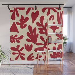Matisse cutouts red Wall Mural