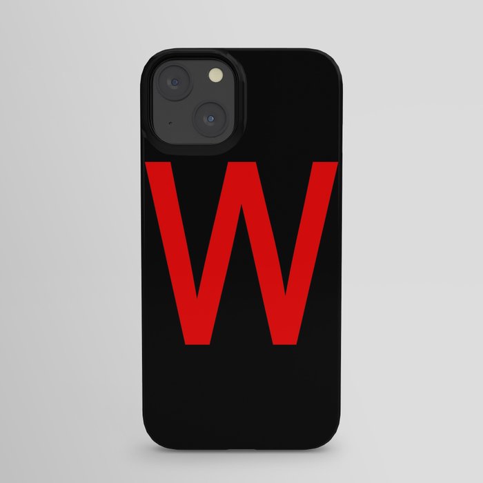 LETTER W (RED-BLACK) iPhone Case