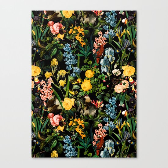 FLORAL AND BIRDS V Canvas Print