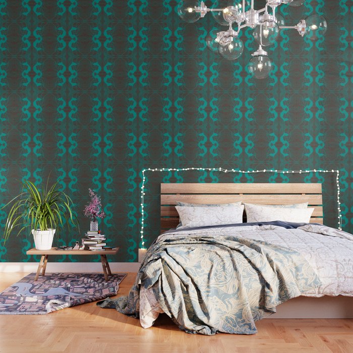 Reflection in turquoise Wallpaper