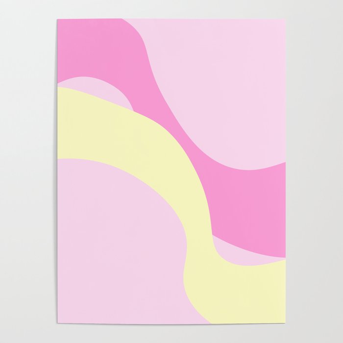 Abstract: yellow and pink stripes Poster