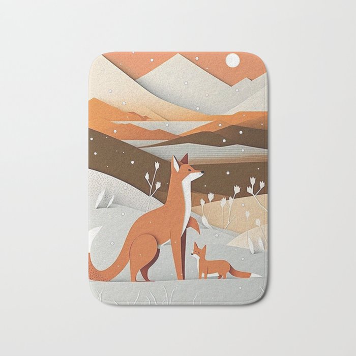 Foxes Part of the Creatures of the Wild Collection Bath Mat