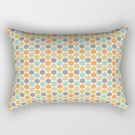 Mid-Century Modern Circles and Hexagons with Orange Accent Rectangular Pillow