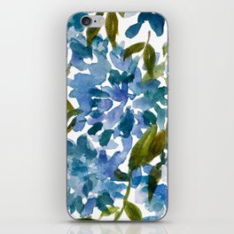 Blue Hortencia watercolor design iPhone Skin