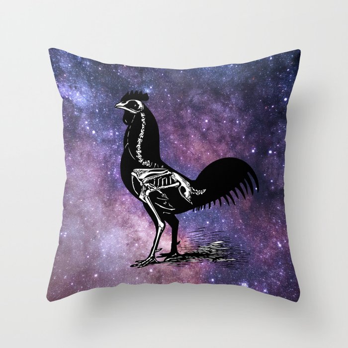 Space Chicken Throw Pillow by AlphaVariable Society6