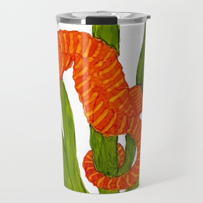 seahorse_orange_green_leaves_3500x3658px Travel Mug