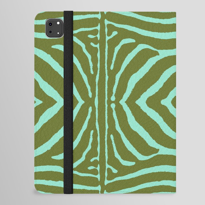 Zebra Wild Animal Print 728 Avocado and Mint Green iPad Folio Case