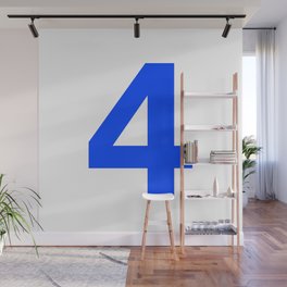 Number 4 (Blue & White) Wall Mural