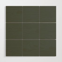 Dark Gray-Green Solid Color Pantone Thyme 19-0309 TCX Shades of Green Hues Wood Wall Art