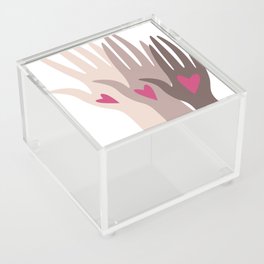 Hands of different races. Acrylic Box