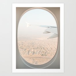 Pastel Plane Window View Photo | Summer Holiday Dubai Air Art Print | Adventure Travel Photography Art Print