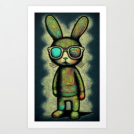 Cool Bunny With Sunglasses Art Print