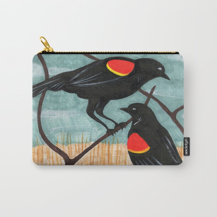 Red Winged Blackbirds in Marsh Carry-All Pouch