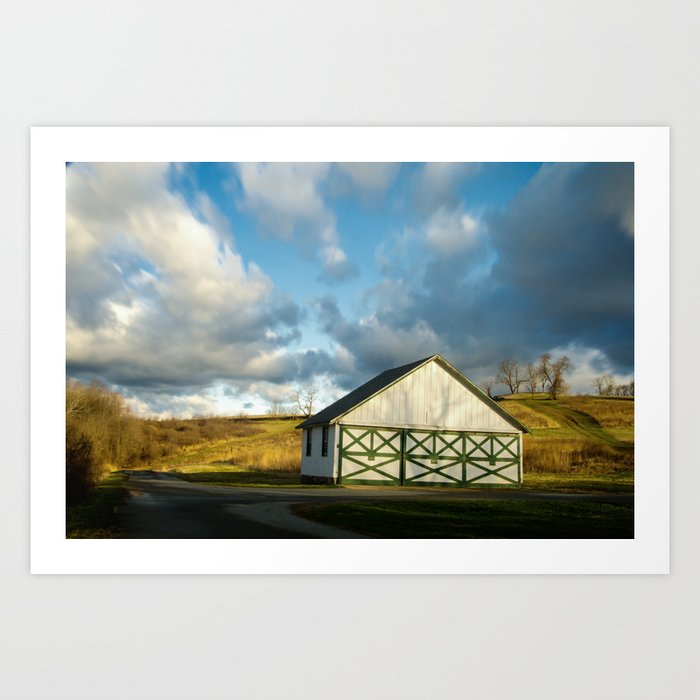 Aging Barn in the Morning Sun Rural Landscape Photograph Art Print