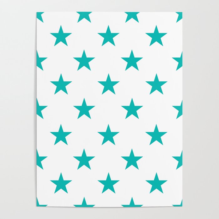 Stars (Eggshell Blue/White) Poster