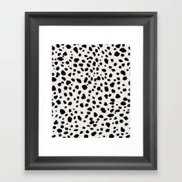 Polka Dots Dalmatian Spots Black And White Framed Art Print